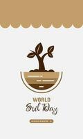 World Soil Day poster with trees grow on the ground vector