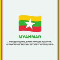 Myanmar Flag Background Design Template. Myanmar Independence Day Banner Social Media Post. Myanmar Cartoon vector