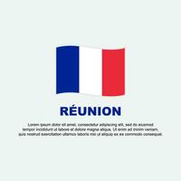 Reunion Flag Background Design Template. Reunion Independence Day Banner Social Media Post. Reunion Background vector