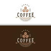Coffee Logo, Simple Caffeine Drink Design from Coffee Beans, for Cafe, Bar, Restaurant or Product Brand Business vector