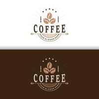 Coffee Logo, Simple Caffeine Drink Design from Coffee Beans, for Cafe, Bar, Restaurant or Product Brand Business vector