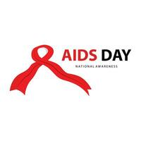 World Aids Day Design, Simple Aids Ribbon Logo Vector Illustration Template