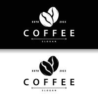 Coffee Logo, Simple Caffeine Drink Design from Coffee Beans, for Cafe, Bar, Restaurant or Product Brand Business vector