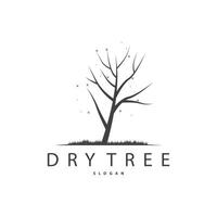 Dry Tree Logo, Dead Tree Plant Design Vector Silhouette Illustration Template