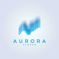 Aurora Light Wave Sky View Logo, Simple Abstract Templet Illustration Design vector