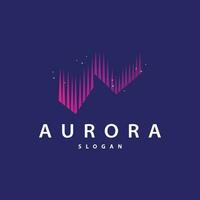 Aurora Light Wave Sky View Logo, Simple Abstract Templet Illustration Design vector