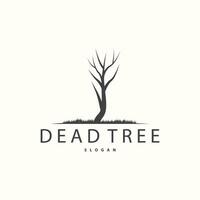 Dry Tree Logo, Dead Tree Plant Design Vector Silhouette Illustration Template