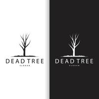 Dry Tree Logo, Dead Tree Plant Design Vector Silhouette Illustration Template