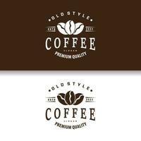 Coffee Logo, Simple Caffeine Drink Design from Coffee Beans, for Cafe, Bar, Restaurant or Product Brand Business vector