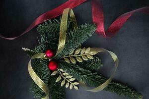 Navidad decoración en oscuro textura foto