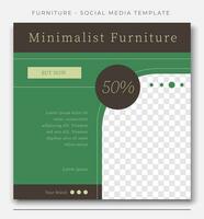 modern minimalist furniture sale, red social media post template design, event promotion vector banner