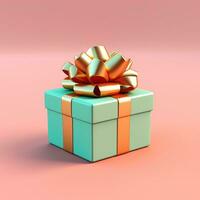 3D Render of Christmas Present on Colorful Background. photo