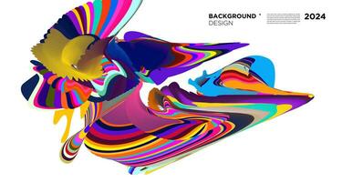 Colorful abstract fluid shape for digital web banner design background template 2024 vector