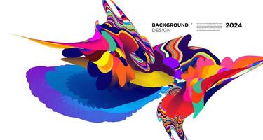 Colorful abstract fluid shape for digital web banner design background template 2024 vector