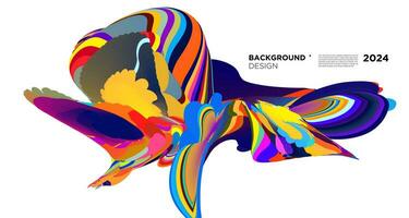 Colorful abstract fluid shape for digital web banner design background template 2024 vector