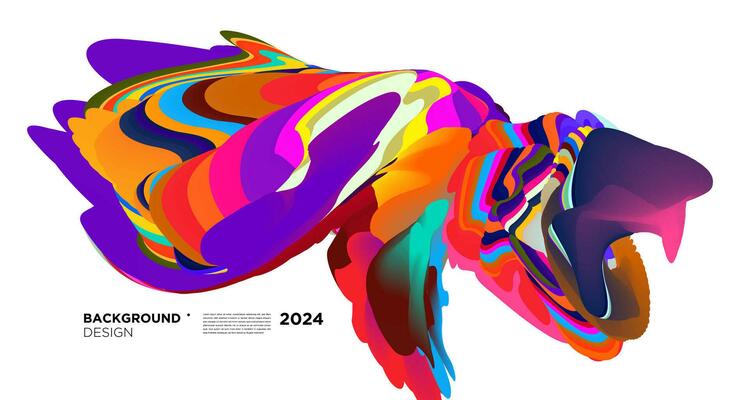 Colorful abstract fluid shape for digital web banner design background template 2024