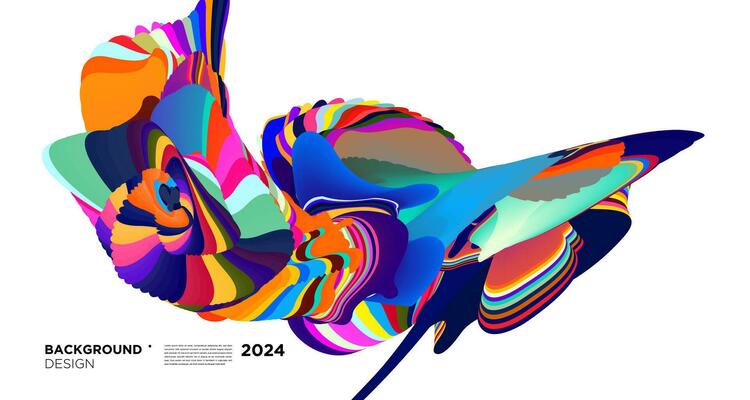 Colorful abstract fluid shape for digital web banner design background template 2024