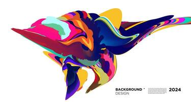 Colorful abstract fluid shape for digital web banner design background template 2024 vector