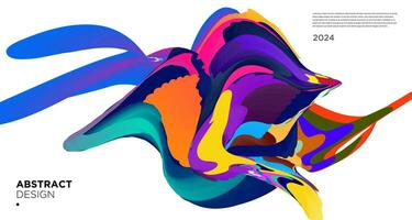 Vector colorful abstract psychedelic liquid and fluid background pattern 2024