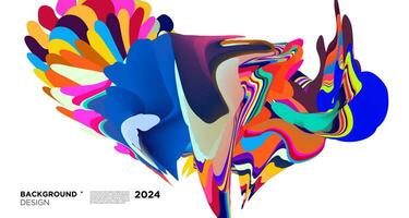 Colorful abstract fluid shape for digital web banner design background template 2024 vector