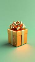 3D Render of Christmas Present on Colorful Background. photo