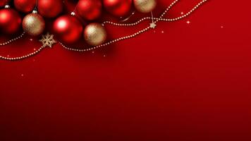 Joyful Christmas Red Background with Ample Copy Space, AI Generative photo