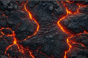 lava textura fondo, brillante lava textura fondo, magma fluir, lava fluir, agrietado lava, ai generativo foto