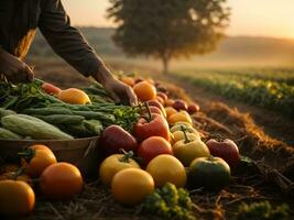 orgánico hidropónico vegetal granja en el mañana, valores foto