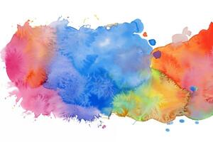 Isolated watercolor splatter stain colorful photo