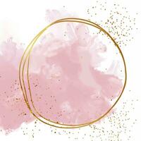 Pastel pink elegant alcohol ink design with gold glitter photo