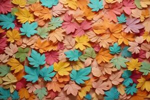 Pastel Colorful Leaves Background, Pastel Leaves Background, Leaves Background, Leaves Wallpaper, AI Generative photo