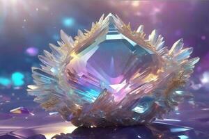 Angel aura Quartz, Crystal Gemstone, Crystal Diamond, Quartz Diamond, Angel aura Quartz Stone, AI Generative photo