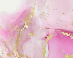 Pastel pink elegant alcohol ink design with gold glitter photo