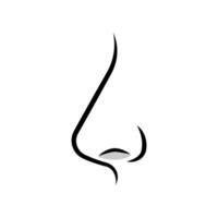 Nose icon line art vector isolated on white background.