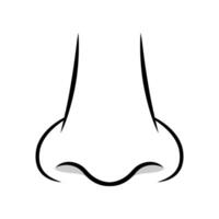 Nose icon line art vector isolated on white background.