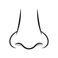 Nose icon line art vector isolated on white background.