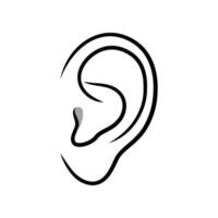 Ear line icon isolated on white background vector