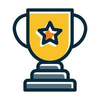 Trophy Vector Thick Line Filled Dark Colors