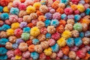 Rainbow Colorful Fluffy Fur Ball Texture Wallpaper, Colorful Fluffy Background, Fluffy Fur Background, Fur Texture Background, AI Generative photo