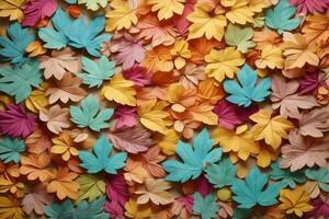 Pastel Colorful Leaves Background, Pastel Leaves Background, Leaves Background, Leaves Wallpaper, AI Generative photo