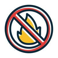 No Fire Vector Thick Line Filled Dark Colors