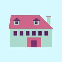 Flat Illustration Of House Exterior vector