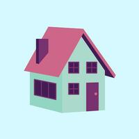 Flat Illustration Of House Exterior vector