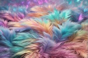 Holographic Fur Texture, holographic Fur Texture Background, Iridescent Fur Texture, Fluffy Fur Texture, Fluffy Fur Background, AI Generative photo