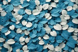 azul hojas fondo, hermosa hojas fondo de pantalla, hojas fondo, hojas fondo de pantalla, ai generativo foto