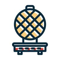 Waffle Iron Vector Thick Line Filled Dark Colors