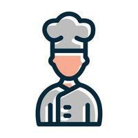 Chef Vector Thick Line Filled Dark Colors