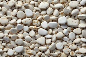 White Stone Background, Pebbles Stone Background, Stone Background, Pebble Stones, Pebbles Wallpaper, AI Generative photo