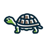 Tortoise Vector Thick Line Filled Dark Colors