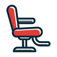 Barber Chair Vector Thick Line Filled Dark Colors